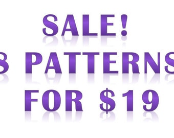 Cross-stitch pattern sale: 8 patterns for 19 dollars