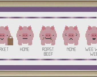 This little piggy: funny pig cross-stitch pattern