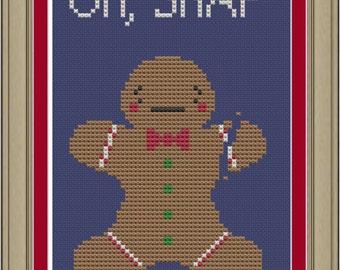 Oh, snap gingerbread: funny cross-stitch pattern