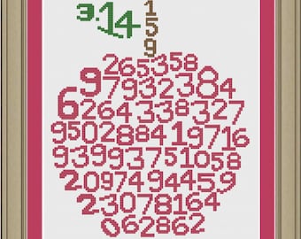 Apple pi numbers: nerdy cross-stitch pattern