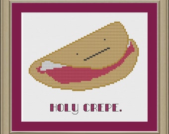 Holy crepe: funny cross-stitch pattern