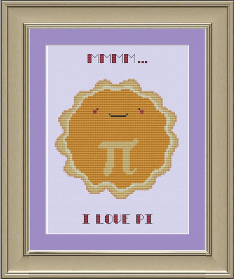 Mmmm I Love Pi Cute Pumpkin Pie Crossstitch Pattern Etsy