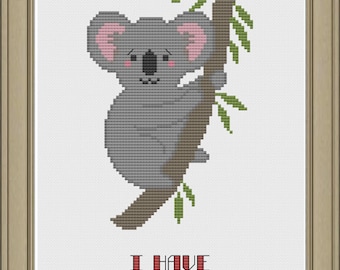 I have koalafications: cute koala cross-stitch pattern