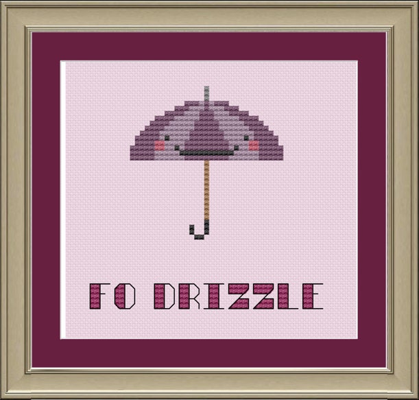 Fo Drizzle Funny Umbrella Cross Stitch Pattern Etsy