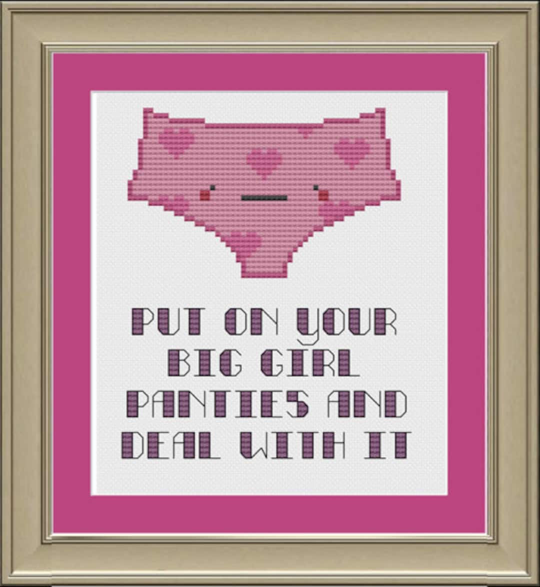 Put on Your Big Girl Panties and Deal With It: Funny Cross-stitch Pattern 