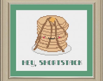 Hey, shortstack: cute pancake cross-stitch pattern