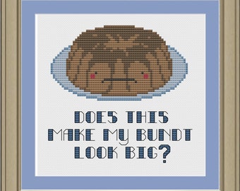 Does this make my bundt look big: funny cake cross-stitch pattern