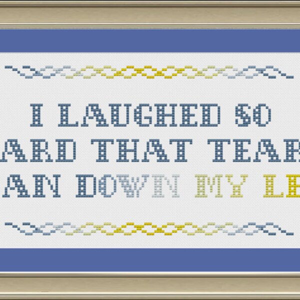 I laughed so hard that tears ran down my leg: funny cross-stitch pattern