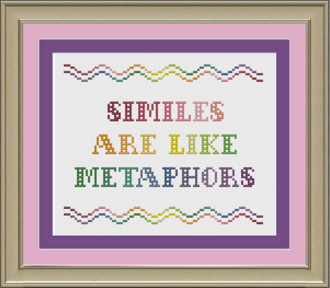 Similes Are Like Metaphors: Funny Cross-stitch Pattern - Etsy Similes Are Like Metaphors: Funny Cross-stitch Pattern - Etsy
