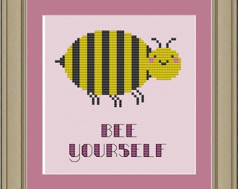 Bee yourself: cute bee cross-stitch pattern