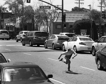 Skateboarding Photo - Skateboarder in Encinitas - 18"X24" Photograph - Go Skateboarding