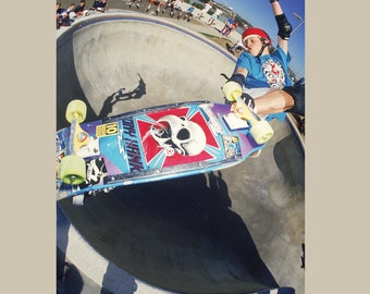 Tony Hawk Crossbone Lien Air Skateboarding Photograph - 18 x 24 Inch Eighties Skateboard Photograph - Tony Hawk Skateboard Print