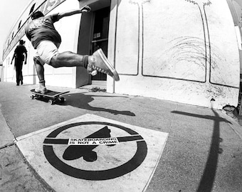 80s Skate Photo - Steve Rocco Hermosa Beach - Eighties Skateboarding Photograph 18X24"