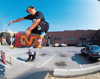 Steve Caballero LAX Banks Skateboarding Photo 18 x 24 Inch - 80s Skate Photo