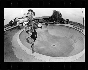 80s Skate Photo - Owen Nieder Layback Air Eighties Skateboarding Photograph 18x24" Print