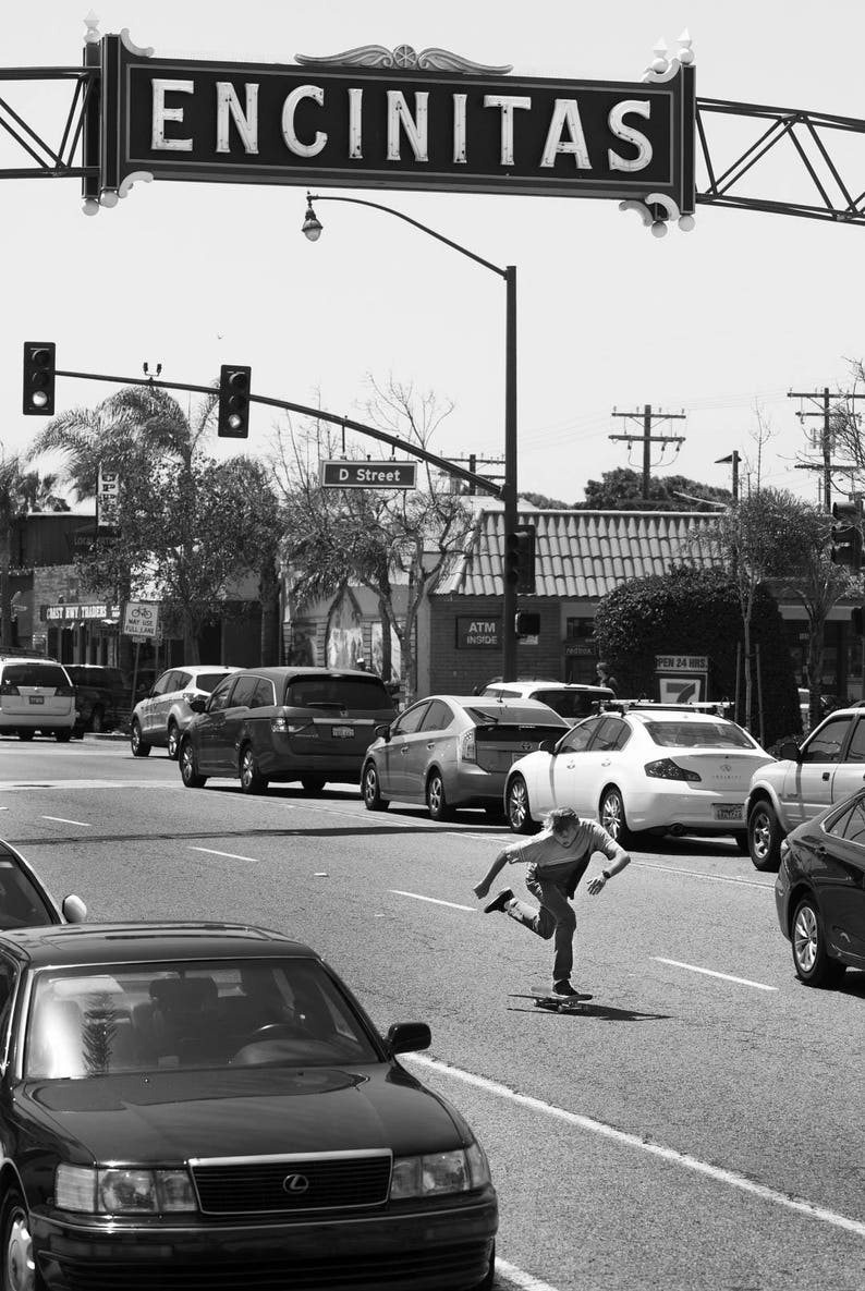 Skateboarding Photo Skateboarder in Encinitas 18X24 Photograph Go Skateboarding image 1