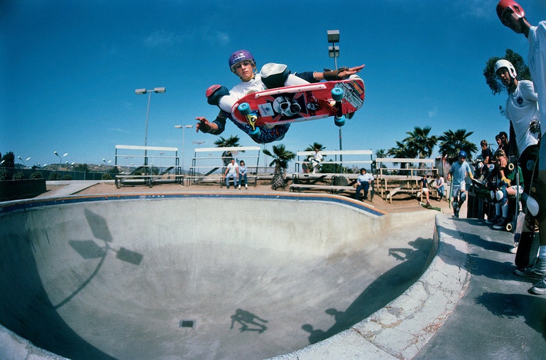 Tony Hawk Ollie Del Mar Skateboarding Photograph 18 x 24 Eighties Skateboard Photograph Tony Hawk Skateboard Print image 1