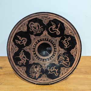 Mythical Animals Lacquerware Bowl, Thailand