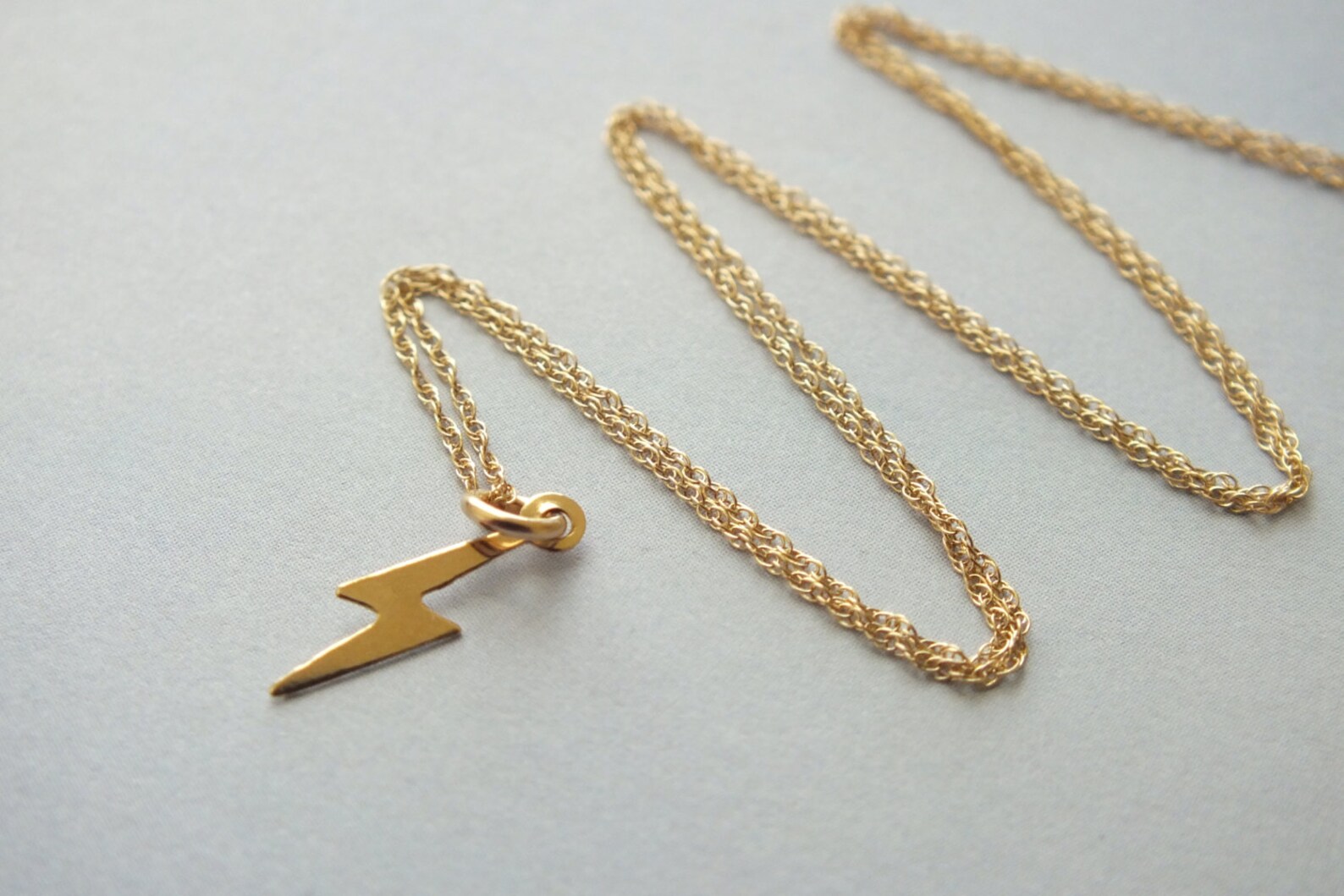 Gold Lightening Bolt Necklace Dainty Lightening Bolt Etsy