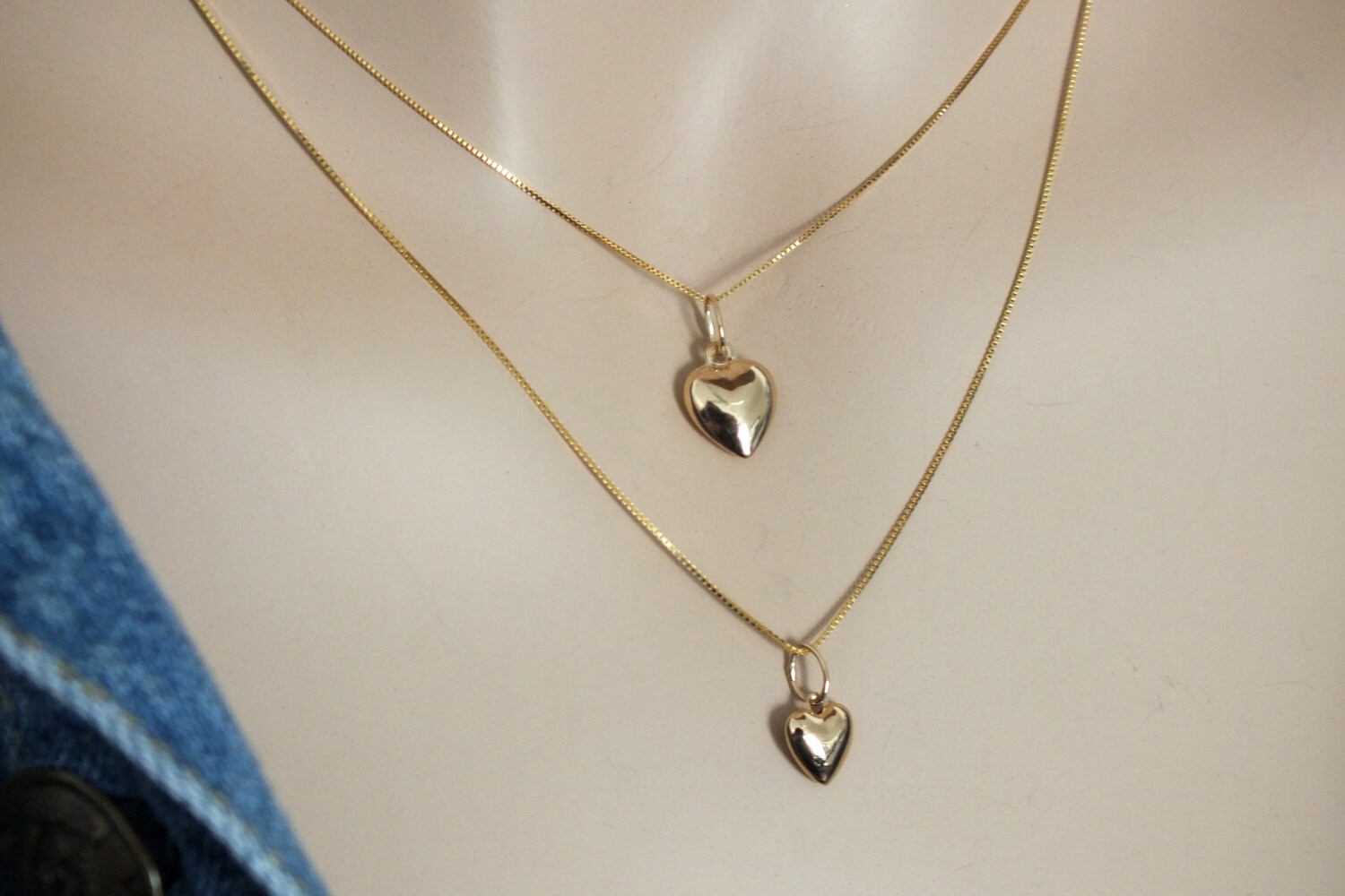 Gold Heart Necklace Tiny Solid 14k Gold Heart Necklace 14k Etsy