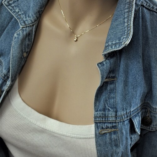 Gold Heart Necklace, Delicate Small or Tiny Solid 14k Gold shops Heart Necklace, 14k Gold Puffed Heart Pendant, Puff Heart, Solid Gold Heart