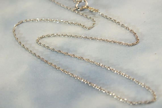 16 36 Solid White Gold ROPE Chain 1.1mm Rope Chain With a Spring