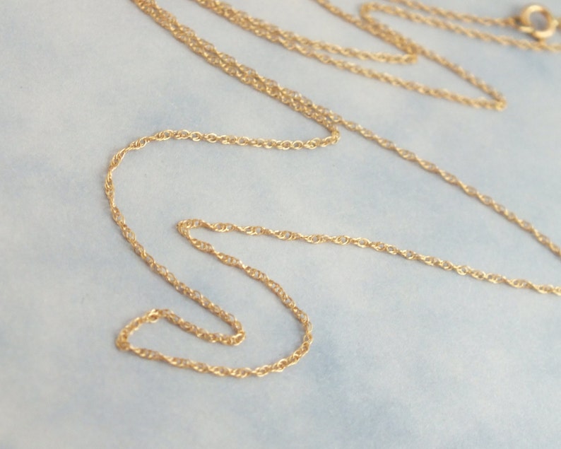 18 Solid Gold Rope Chain 89mm Delicate 14k Image 0