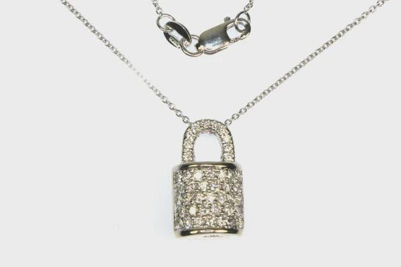 Roberto Coin 18kw Diamond Lock Necklace