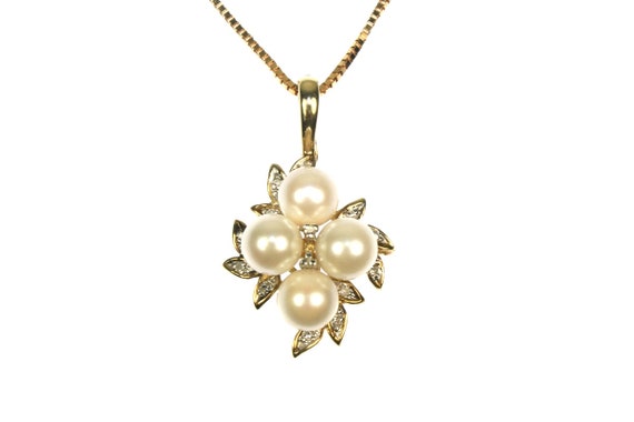 Pearl and Diamond Pendant - image 1