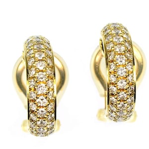 18ky Pave Diamond Hoop Earrings