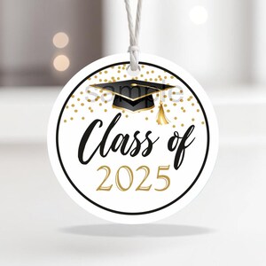 Class of 2025 Tag | Rond afstudeerlabel van 2 inch | Afdrukbaar | Niet-bewerkbaar | Direct downloaden