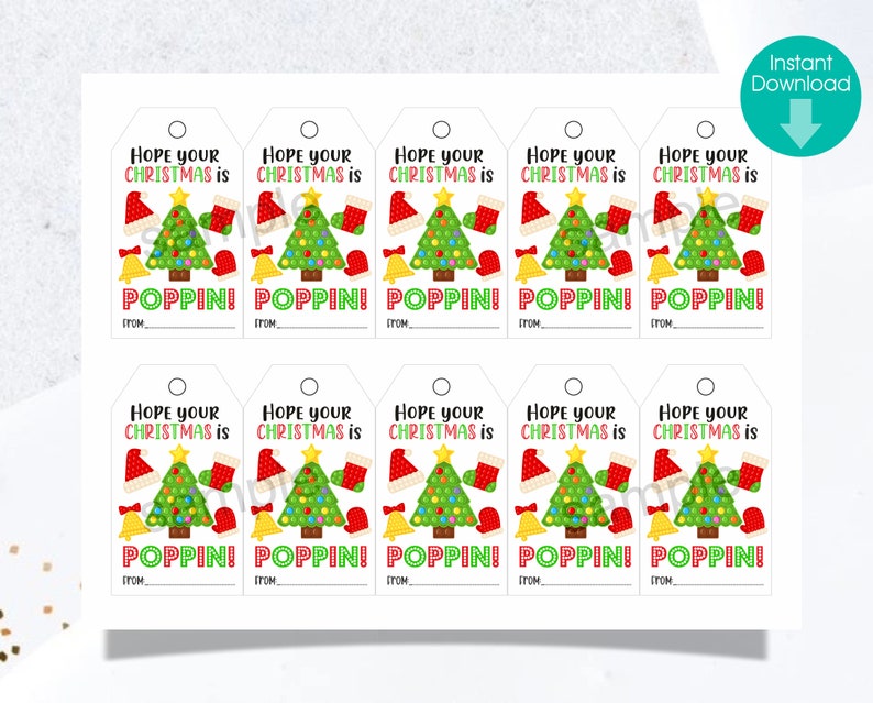 Hope Your Christmas is POPPIN Tag Pop It Fidget Toy Etsy