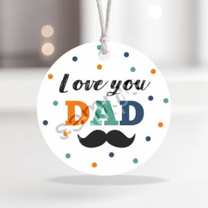 Vatertagskreis Anhänger: 'Love You Dad!' Druckbare Datei. Sofort Download.