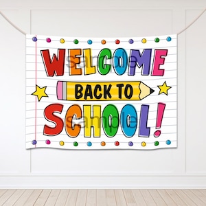 Welcome Back to School Banner, Sign | Size 2ft x 1.5ft | Instant Download