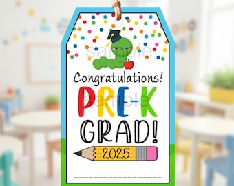 Etiqueta de regalo de graduación de preescolar / Rellena el nombre a mano (Descarga instantánea)