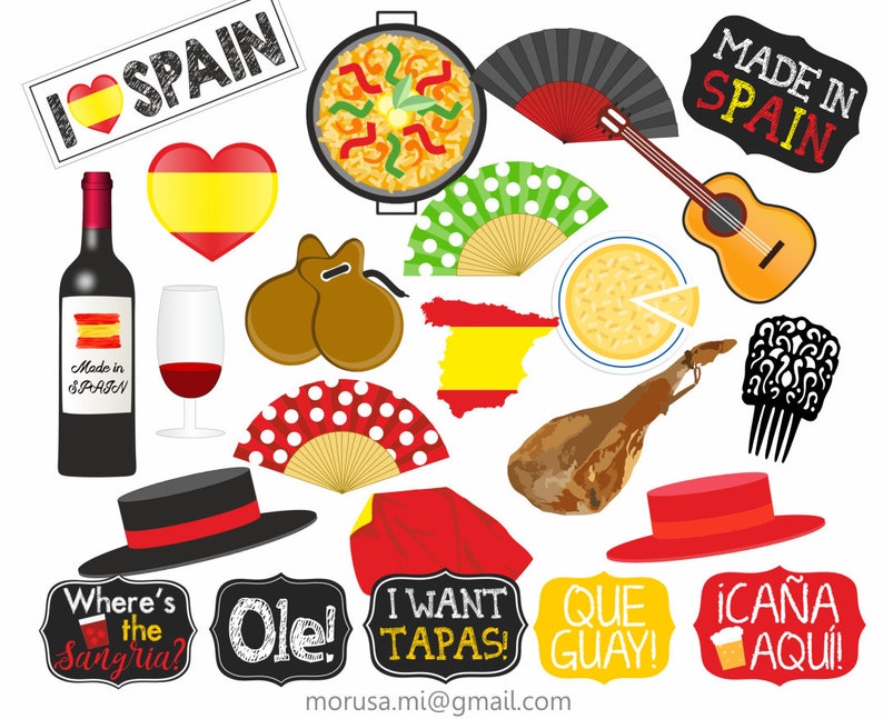 Spanish Flamenco Spain Photo Booth / Printable Props / PDF Etsy