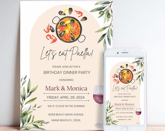 Paella Party Invitation: Personalized Dinner or Rehearsal (Printable & Digital)