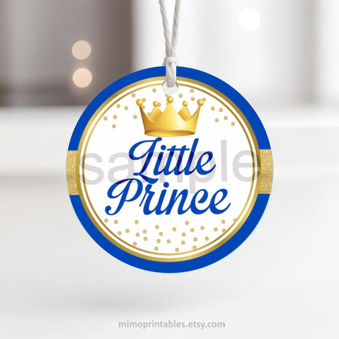 Prince Circle Sticker Little Prince Round Tag | 2-inch Cookie Topper | JPEG | Printable File ...