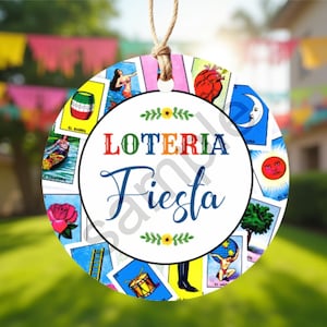 Étiquette ronde mexicaine pour cartes Lotería | Surmatelas et étiquette de 2 po. | Non modifiable | Téléchargement instantané