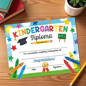 Kindergarten Abschlussfeier, Letter Größe 8.5 "x 11", Printable, von Hand zu füllen, Instant Download