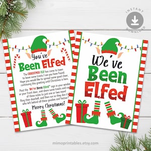 You&#39;ve been elfed sign, neighborhood game /Printable File, PDF & JPEG/ Instant Download