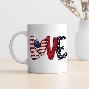 LIEFDEWOORD | Patriottisch VS-ontwerp | Rood, wit en blauw | Perfect voor 4 juli | Png, pdf | Direct downloaden