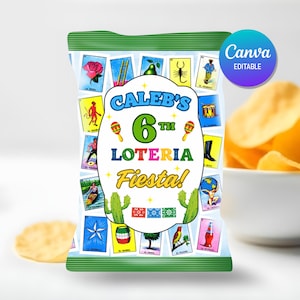Plantilla para envoltorio de bolsas de fichas de lotería: Bolsa de regalo personalizada / Canva editable