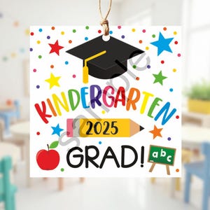 Diplômé de la maternelle 2025 | Cadeau carrée | 2" x 2" | Fichier imprimable | Téléchargement instantané !