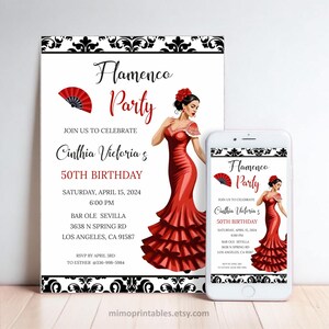 Flamenco Party Birthday Invitation | Non-Editable | Personalized | Available in Printable Format & Digital Invitation