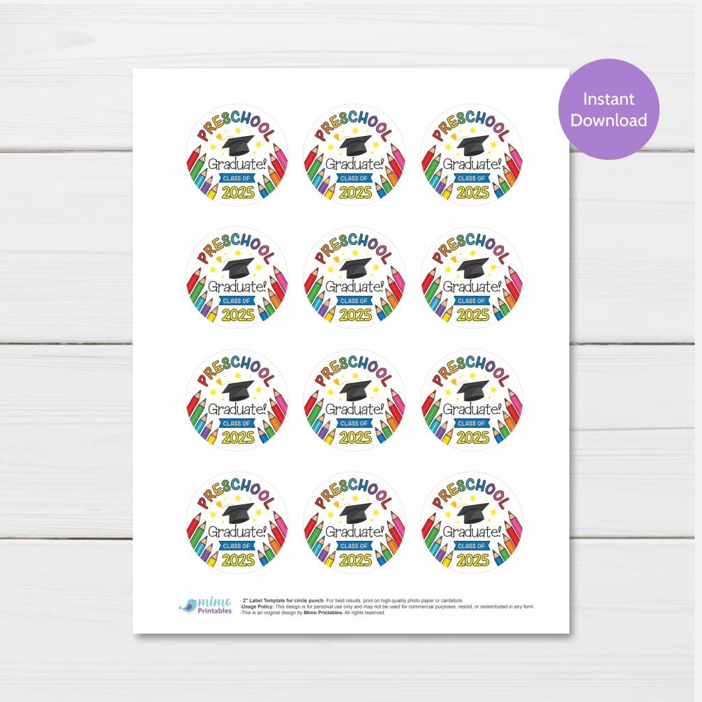 Preschool Graduation Label Templates Avery.com