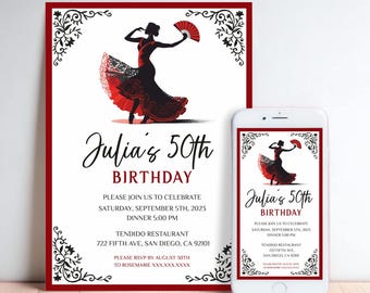 Flamenco Birthday Invitation: Printable & Digital