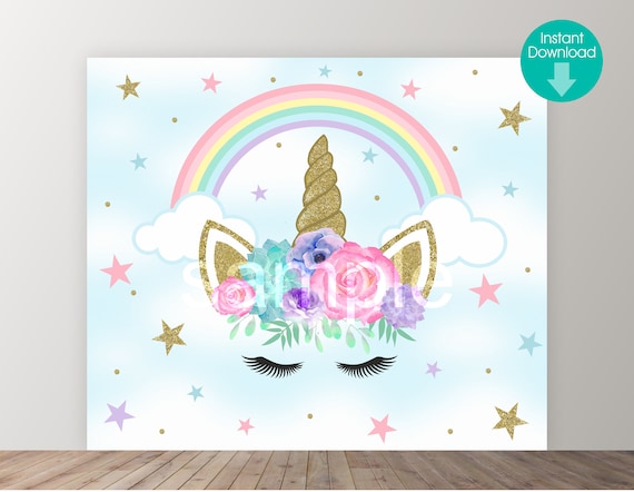 Fondo de cumpleaños del arco iris del unicornio colores - Etsy España Fondo De Cumpleaños Del Arco Iris Del Unicornio Colores - Etsy España