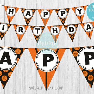 Basketball Printable Banner, Happy Birthday Instant Download - Etsy