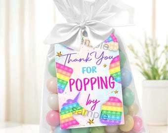 Zabawka Fidget Toy z podziękowaniem: Pastelowe kolory, Do druku (natychmiastowe pobranie)